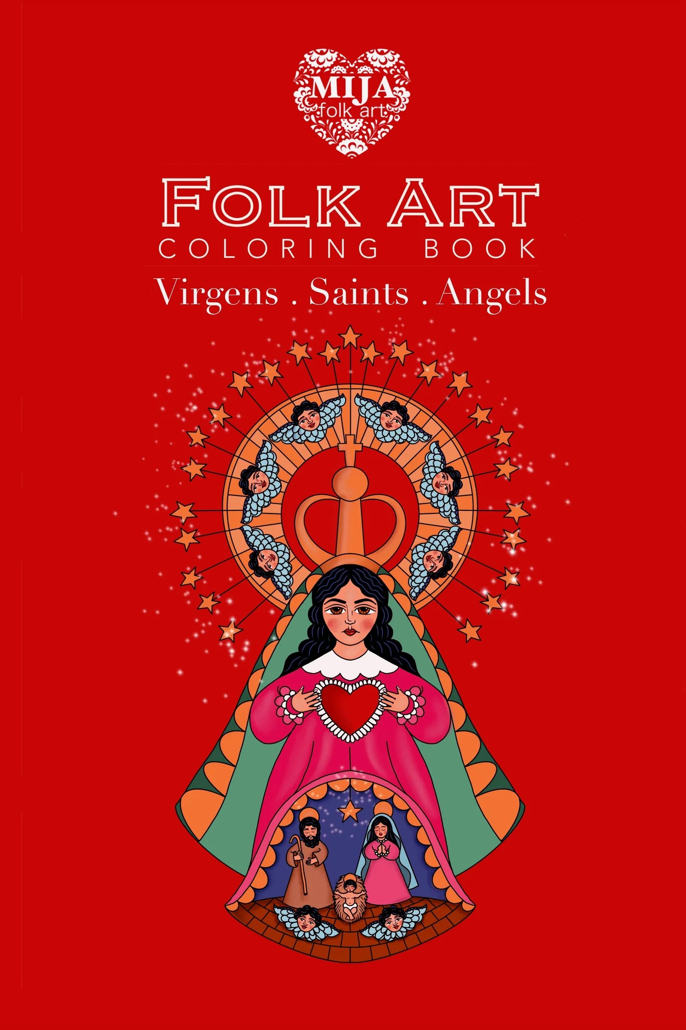 Folk Art Coloring Book - Virgens, Saints, & Angels