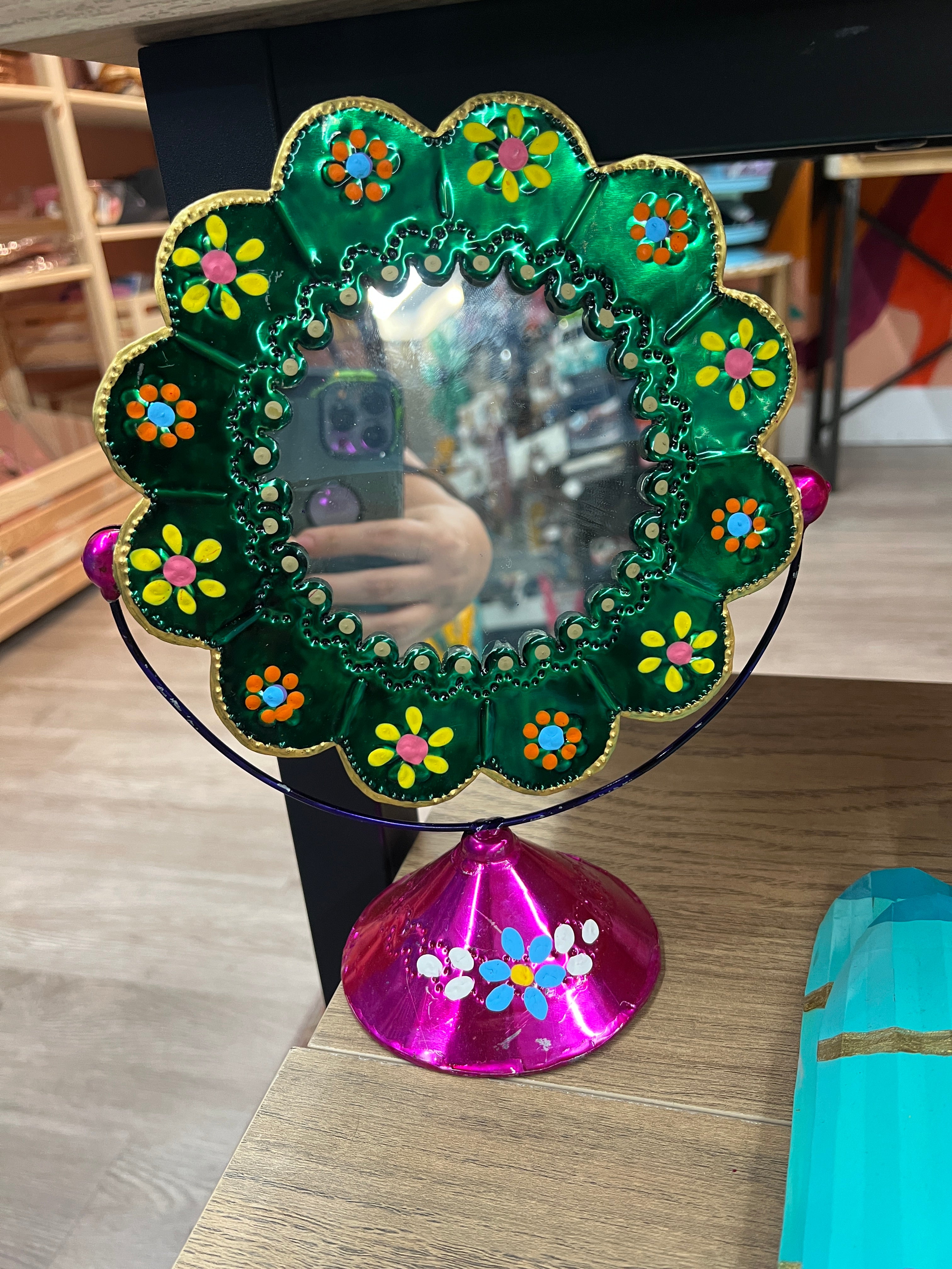 Silver Floral Mirror