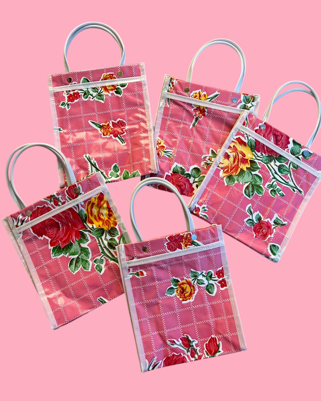 Mini Pink Oilcloth Bag