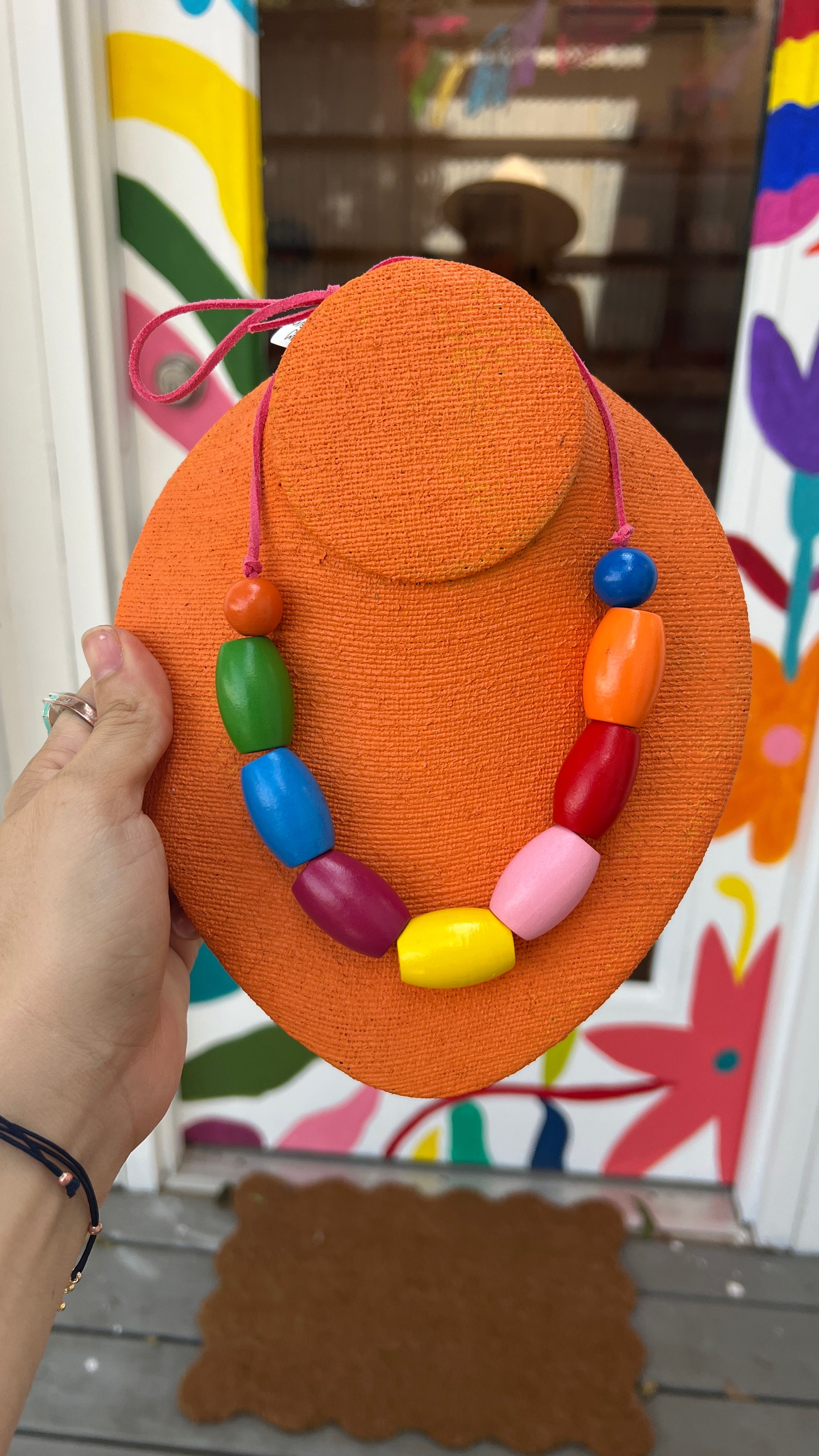 Chunky Beaded Tie Necklace