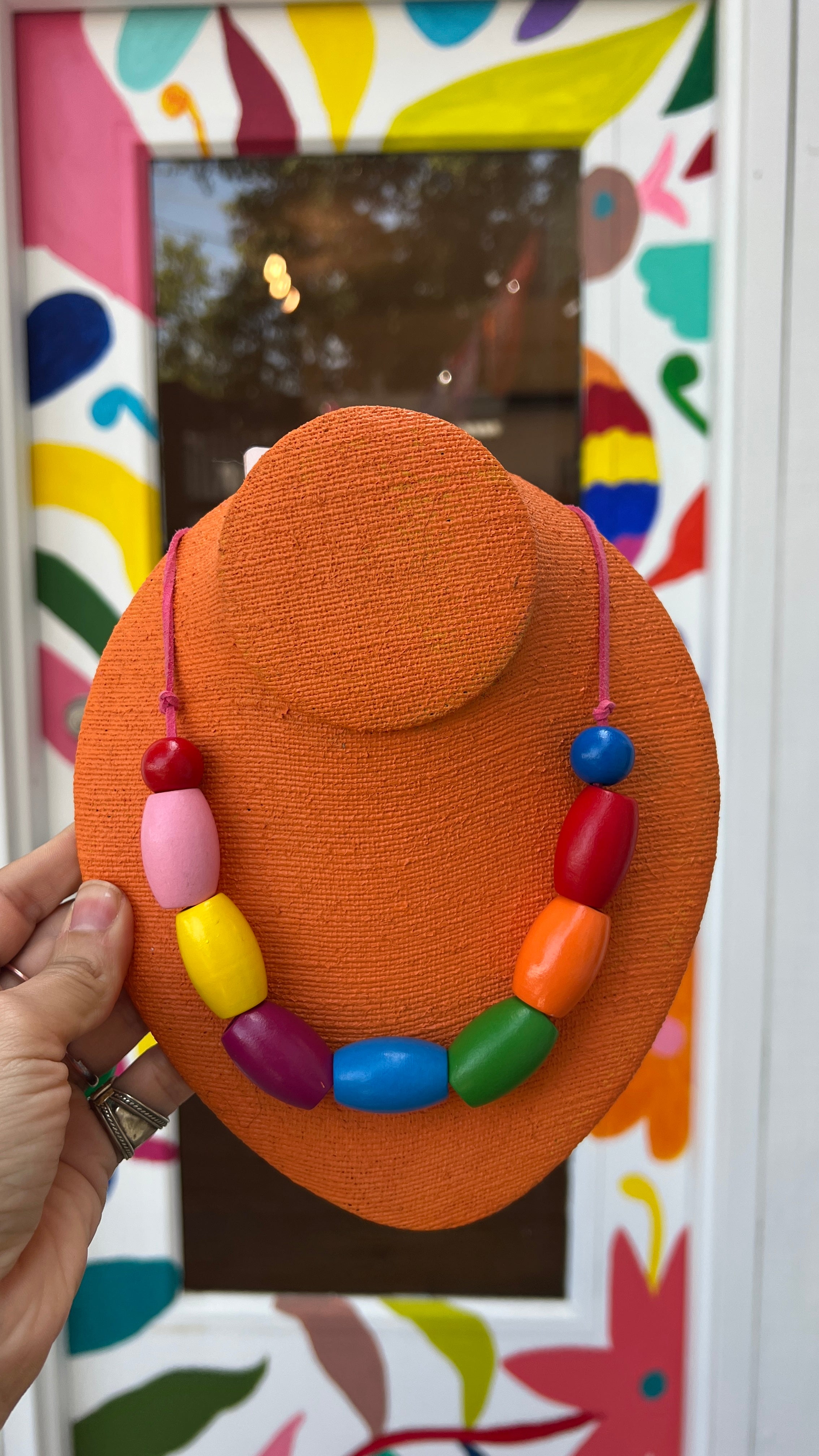 Chunky Beaded Tie Necklace