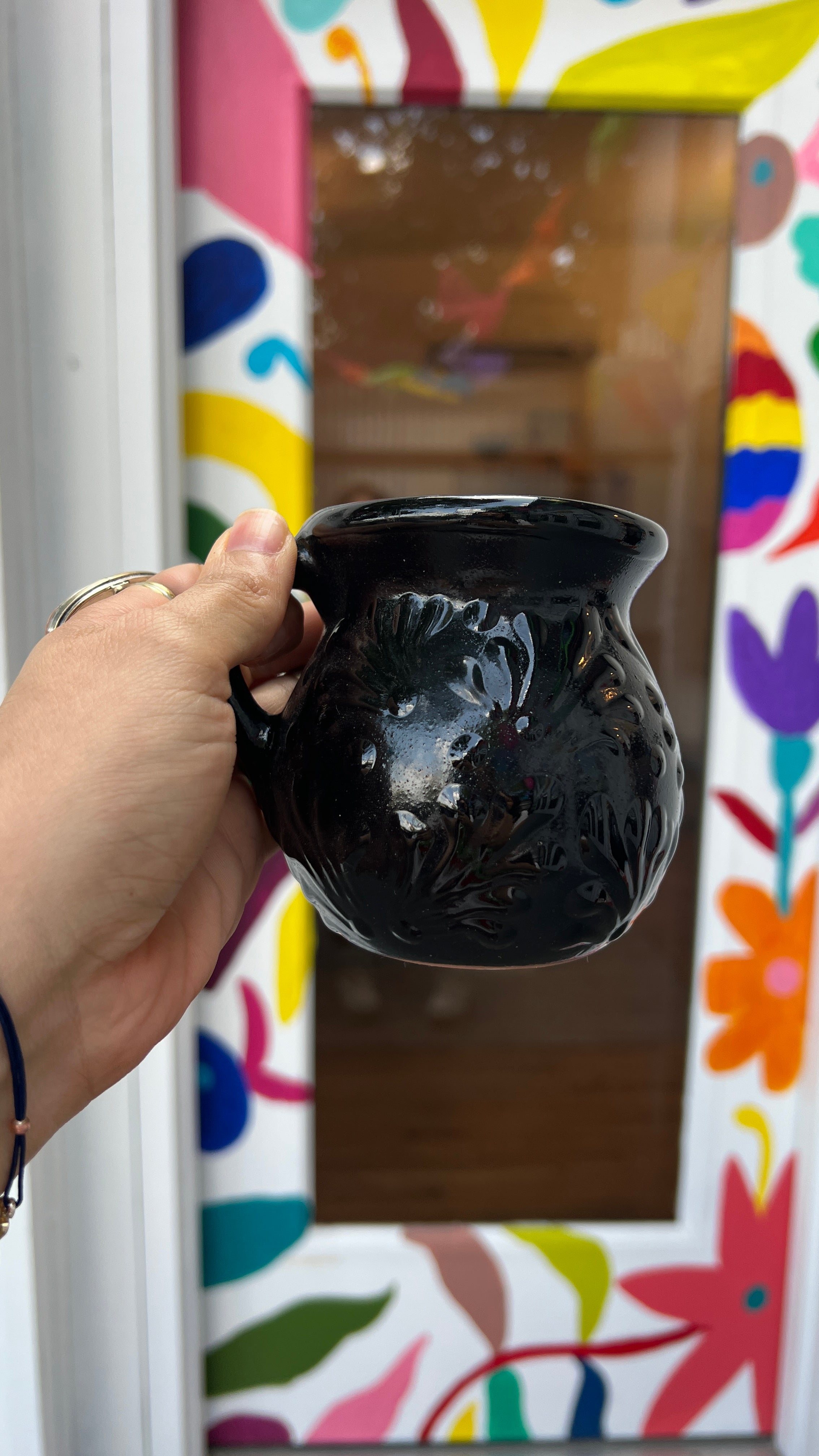Black on Black Talavera Coffee Cup