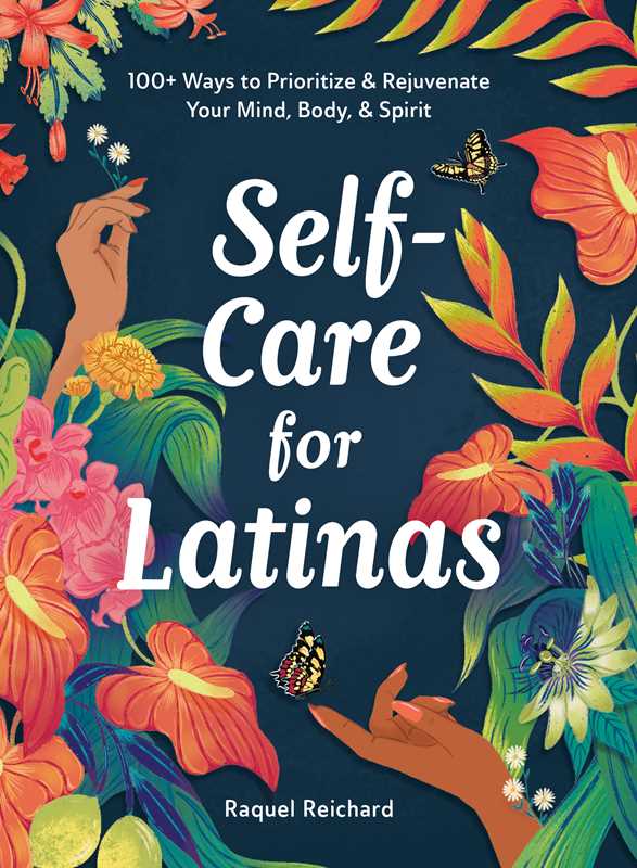 Book cover of 'Self-Care for Latinas' with colorful floral design and text.