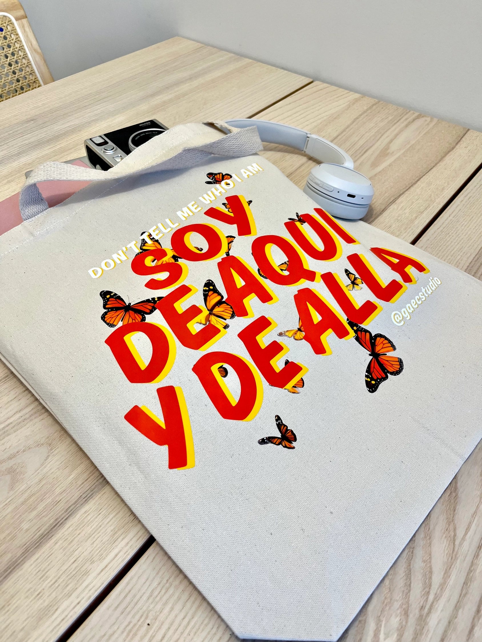 "Soy De Aqui Y De Alla” Heavy Duty Tote Bag