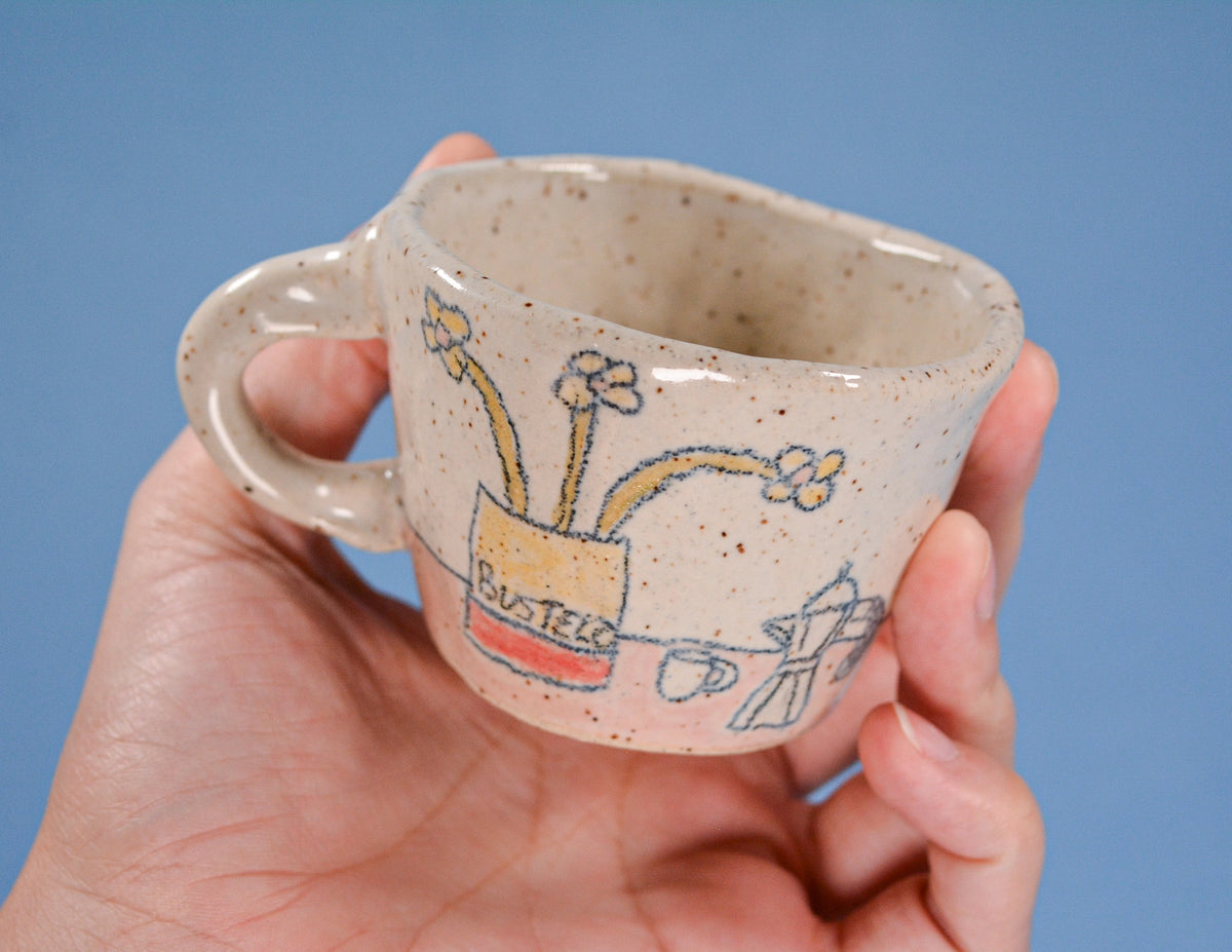 Handmade Still Life Espresso Cup  2-4 oz.
