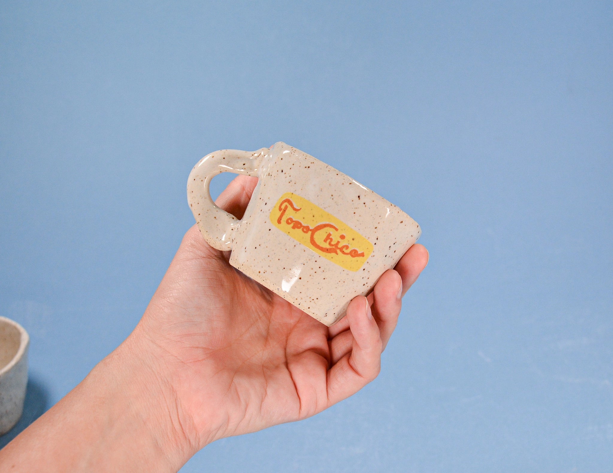 Handmade Topo Chico Ceramic Espresso Cup  2-4 oz.