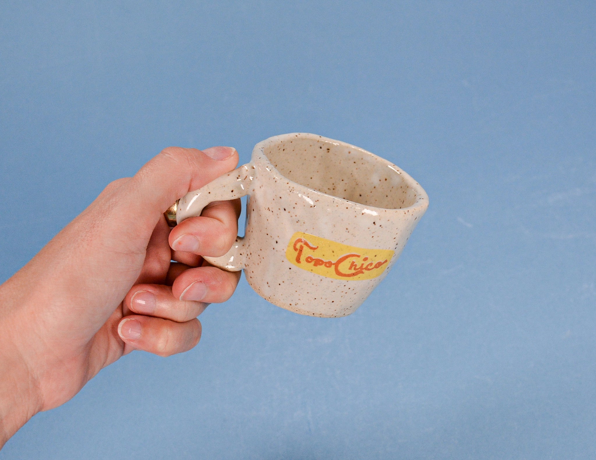 Handmade Topo Chico Ceramic Espresso Cup  2-4 oz.