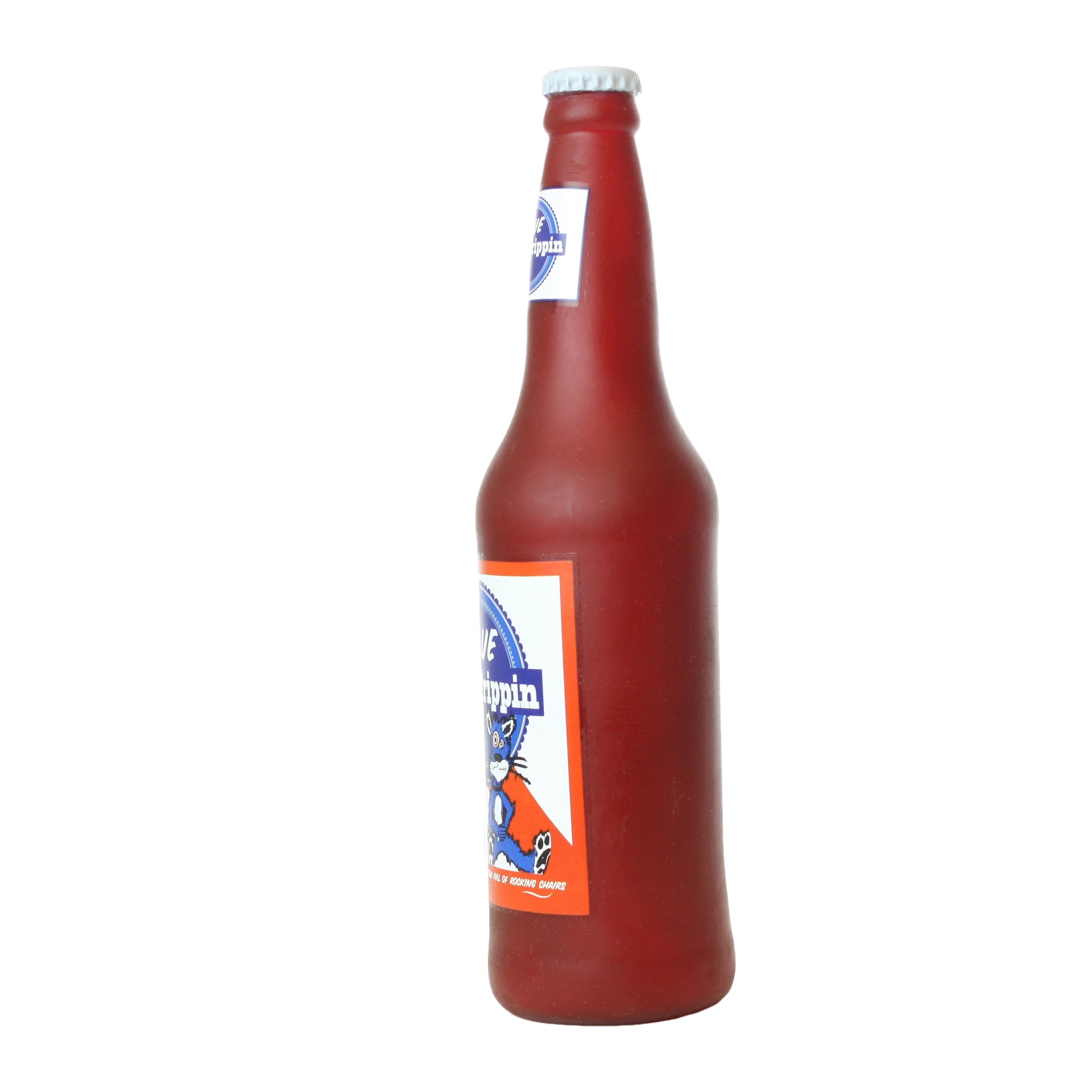Blue Cat Trippin Beer Bottle Dog Toy