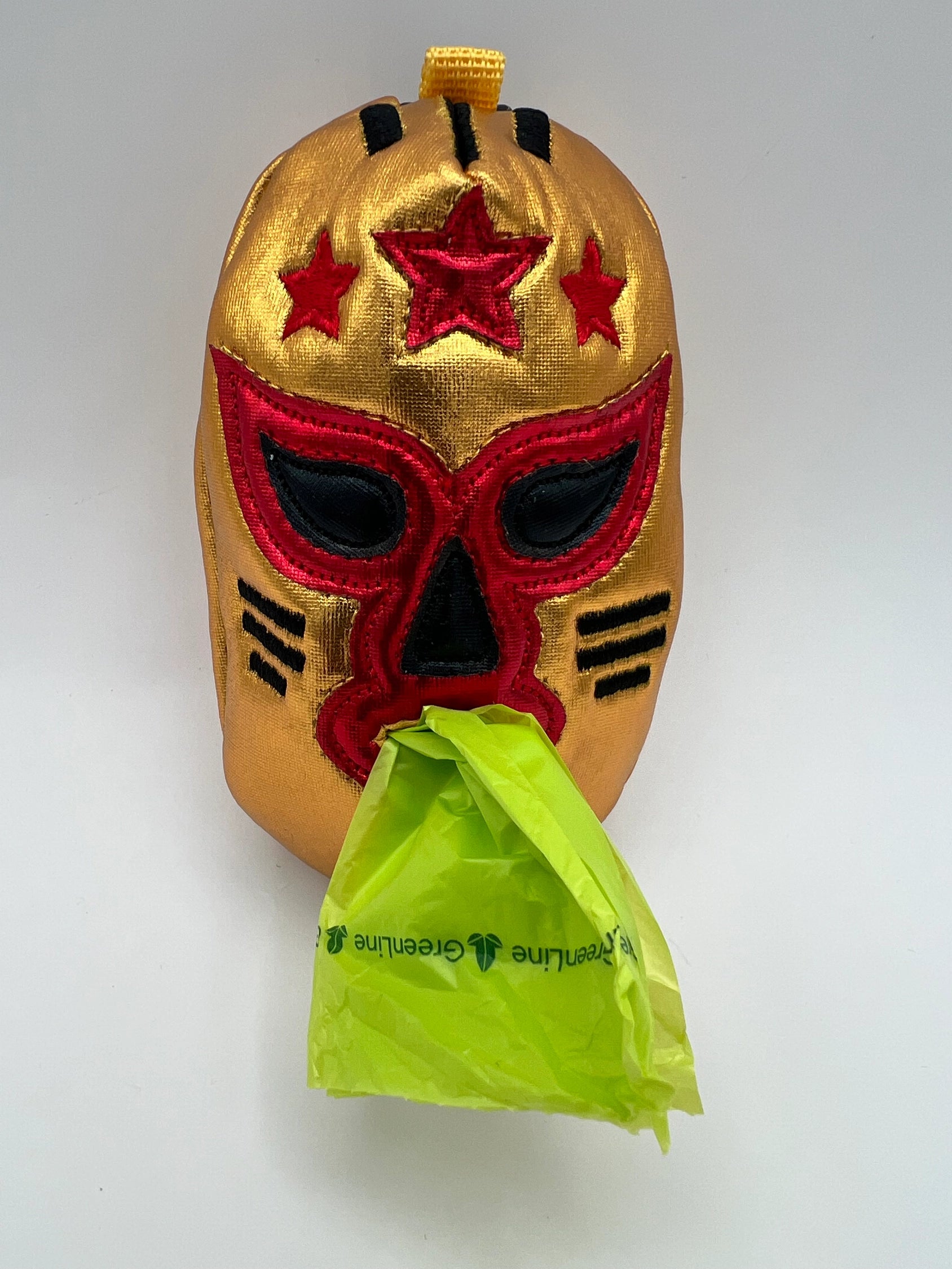 Luchador Doggy Poop Bag - Gold