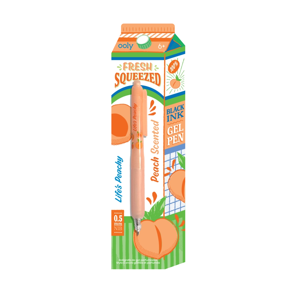 Fresh Squeezed Black Ink Scented Gel Pen - Peach