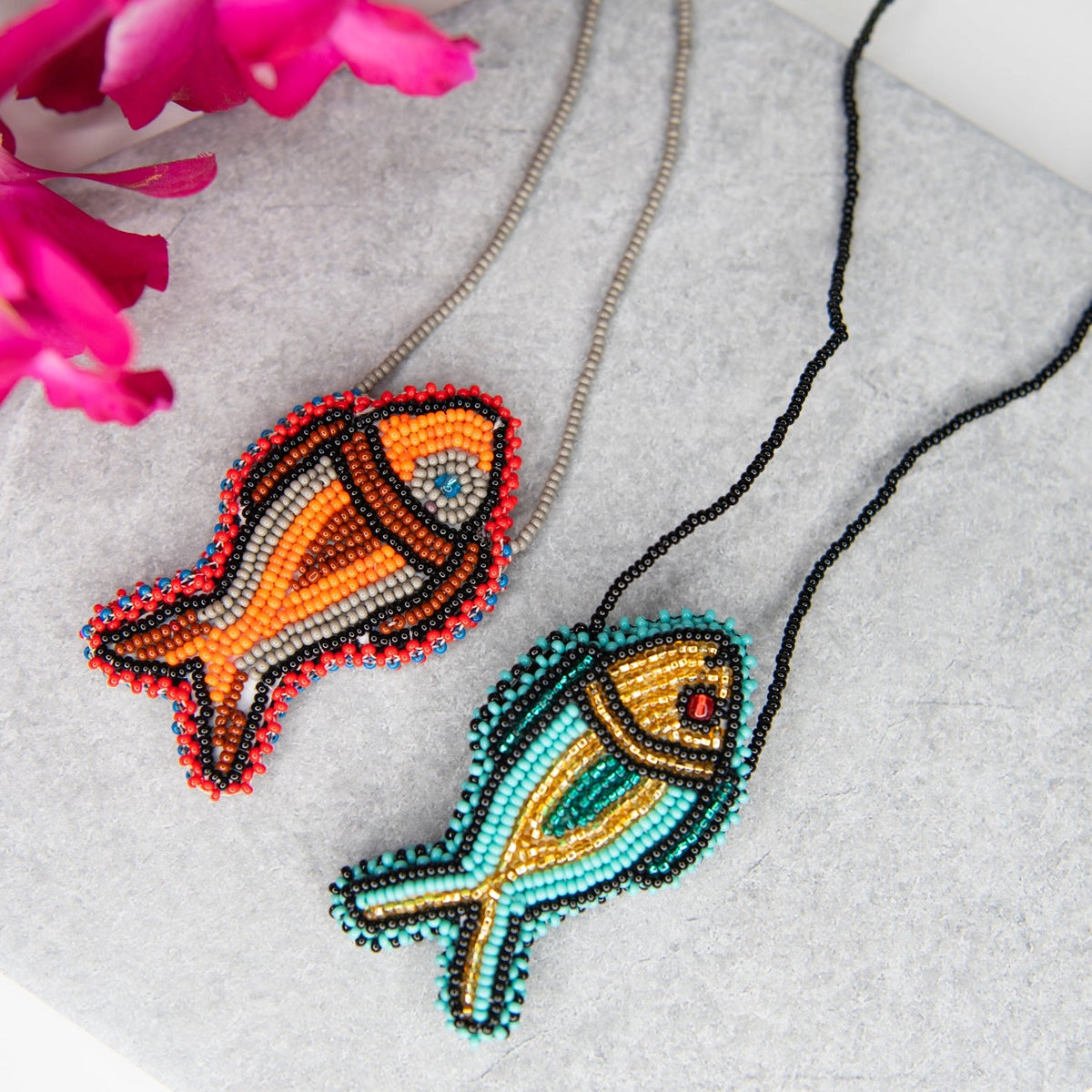 Fish Beaded Pouch
