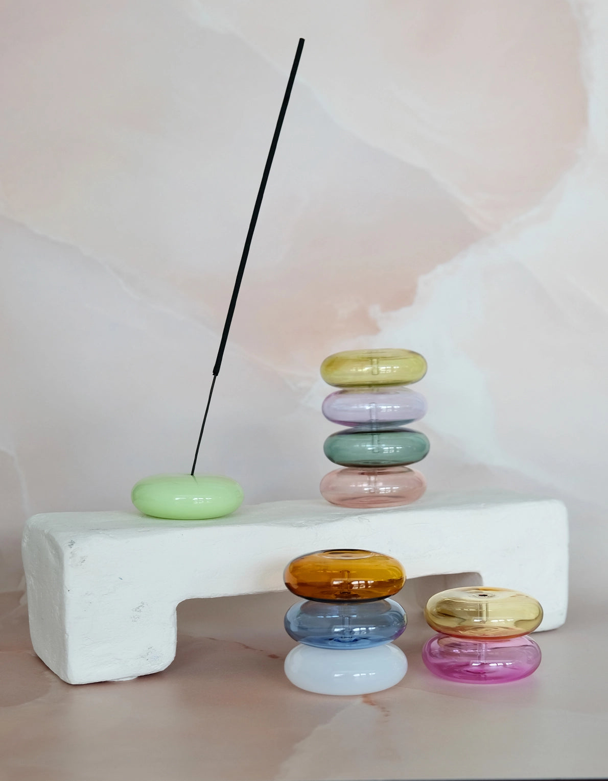 Glass Bubble Incense Holder - Amber