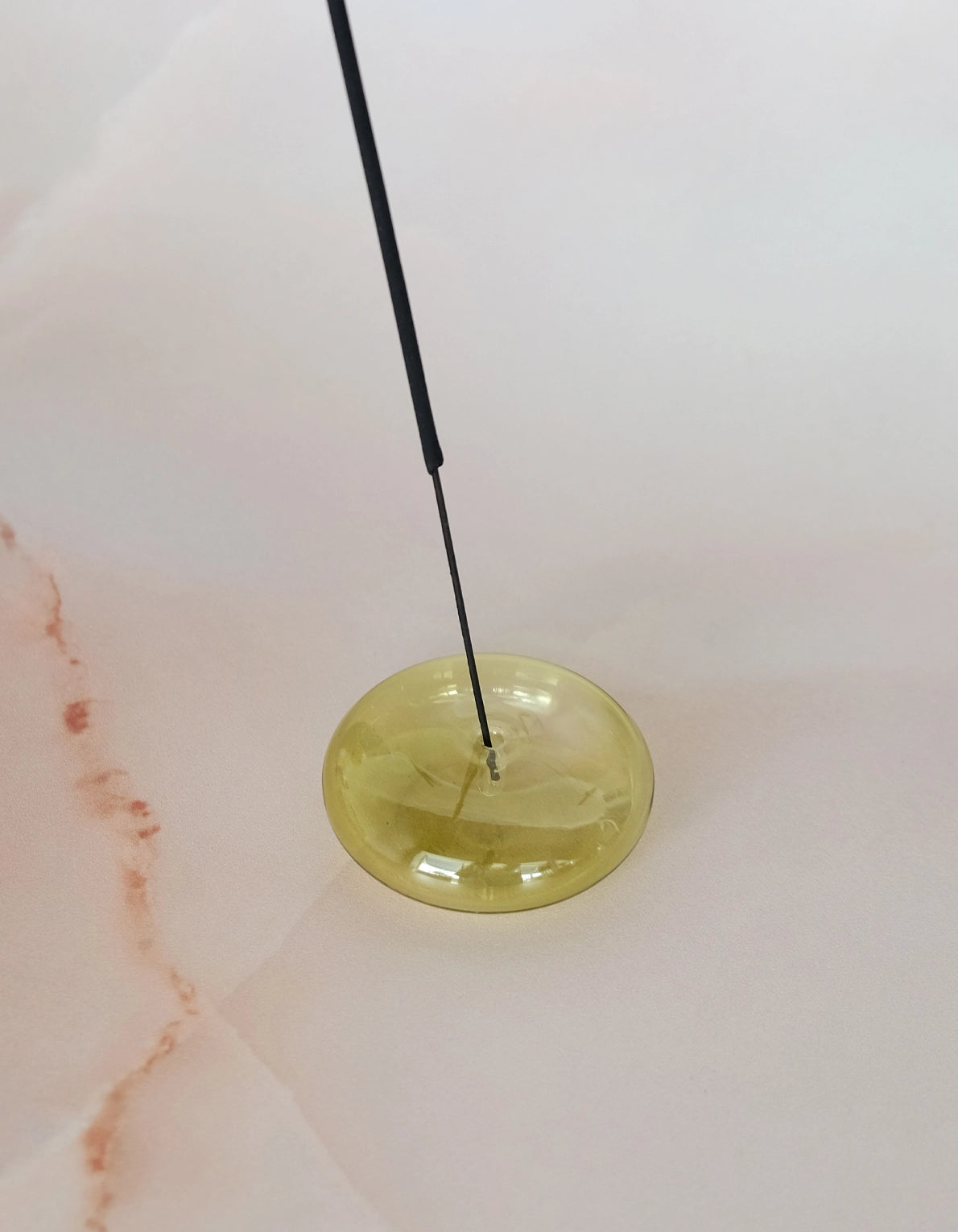 Glass Bubble Incense Holder - Martini Olive