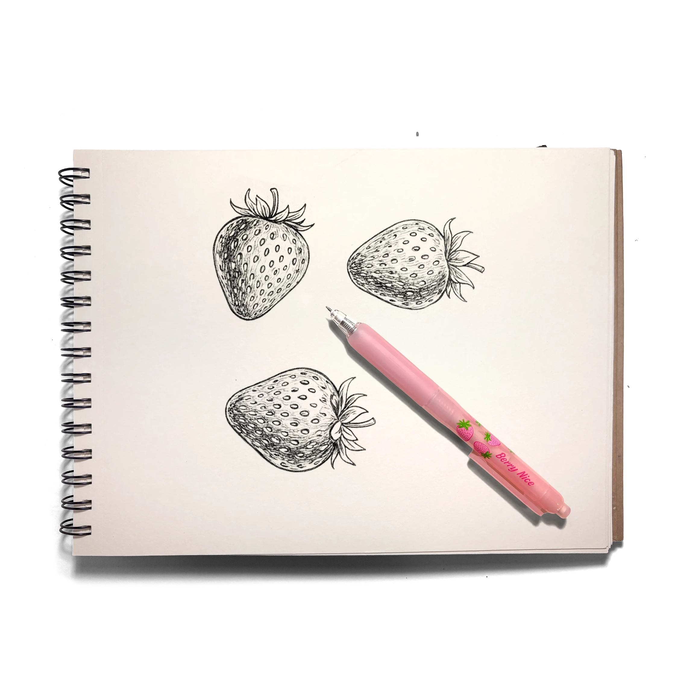 Fresh Squeezed Black Ink Scented Gel Pen - Strawberry