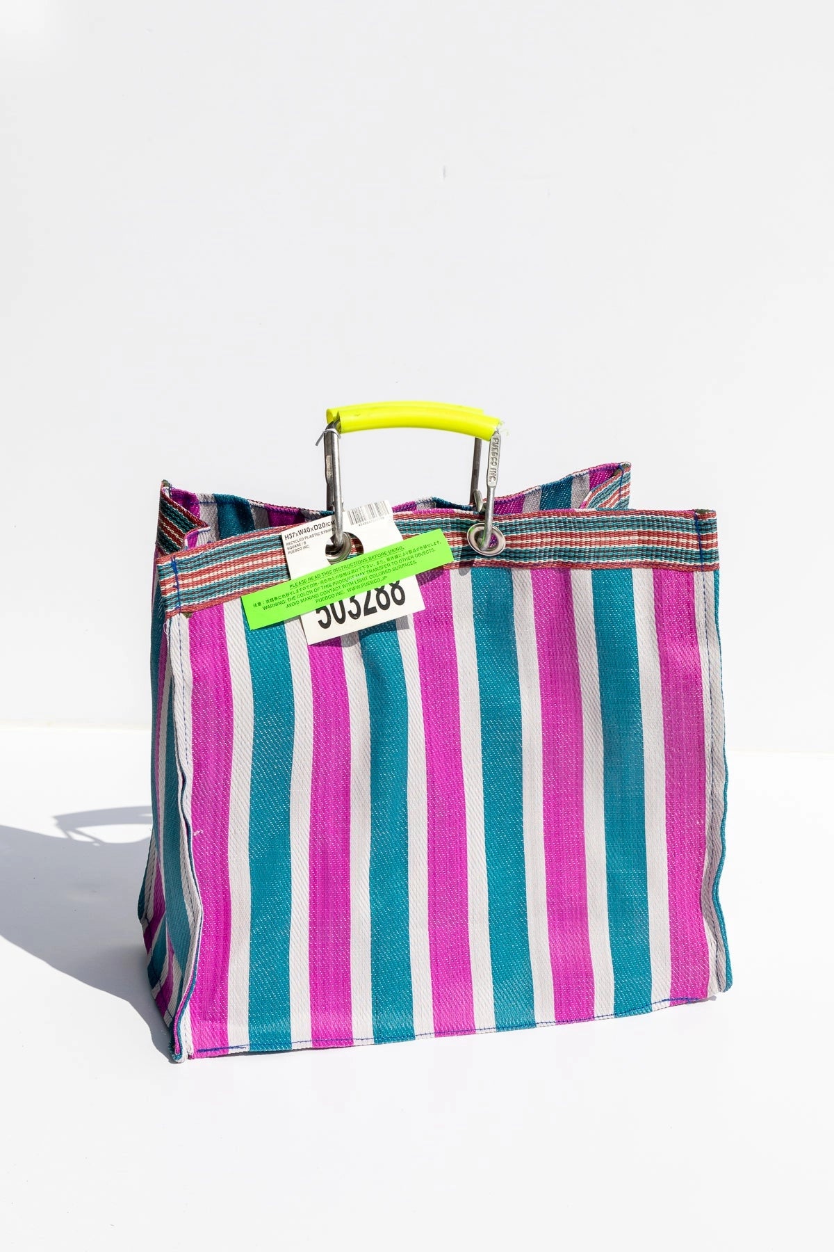 Recycled Plastic Striped Tote