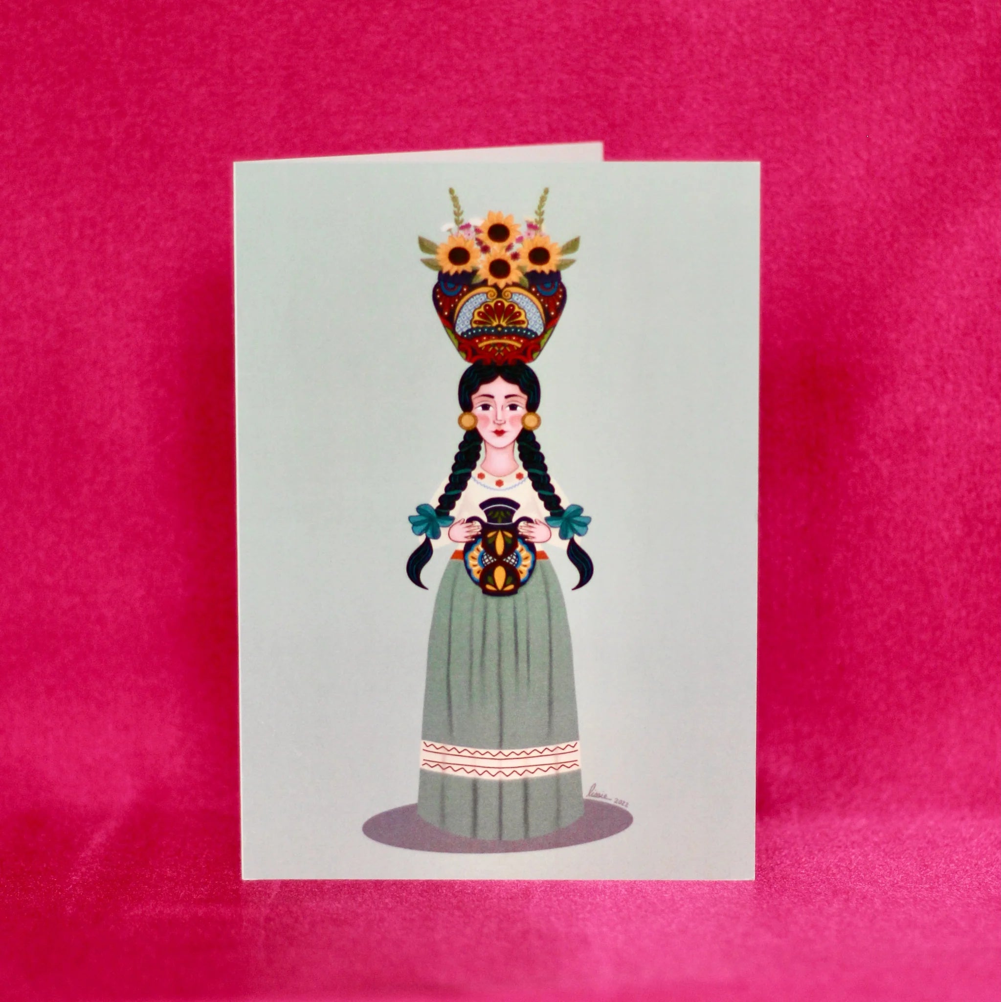 Mujer de Flores Card