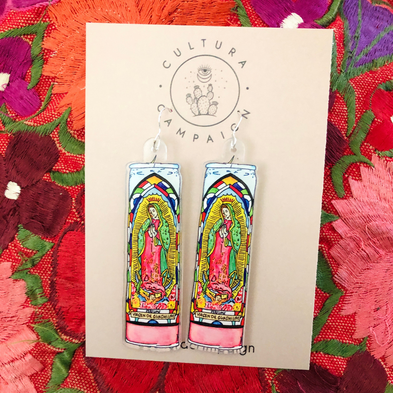 Virgen Candle Earrings