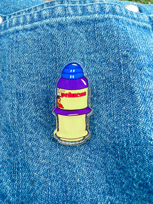 Purple Lucas Acrylic Pin